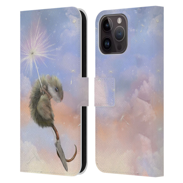 Ash Evans Animals Dandelion Mouse Leather Book Wallet Case Cover For Apple iPhone 15 Pro Max