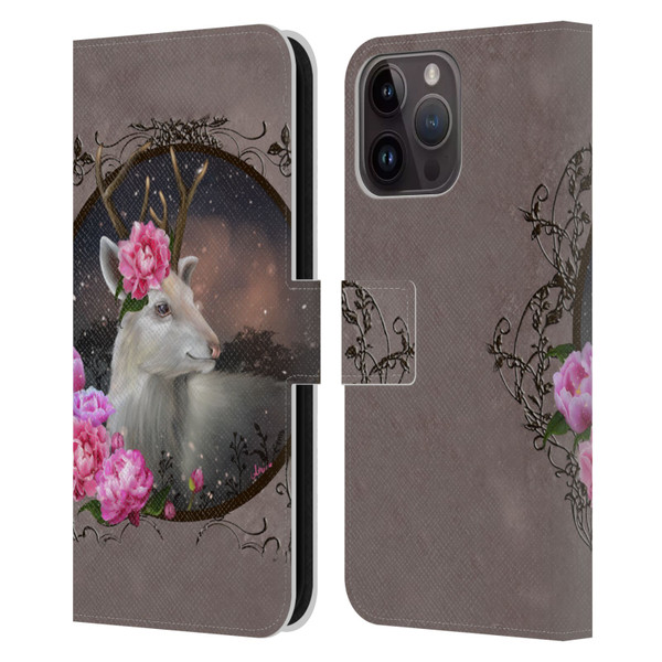 Ash Evans Animals White Deer Leather Book Wallet Case Cover For Apple iPhone 15 Pro Max