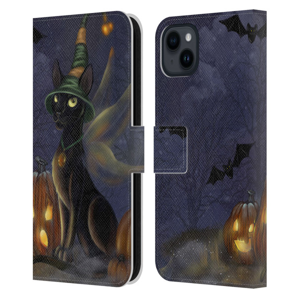 Ash Evans Black Cats The Witching Time Leather Book Wallet Case Cover For Apple iPhone 15 Plus