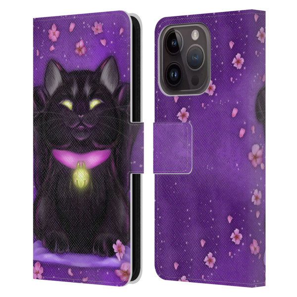 Ash Evans Black Cats Lucky Leather Book Wallet Case Cover For Apple iPhone 15 Pro
