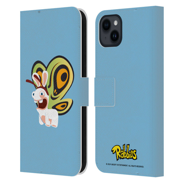 Rabbids Costumes Butterfly Leather Book Wallet Case Cover For Apple iPhone 15 Plus