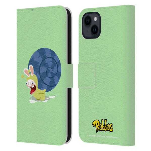 Rabbids Costumes Snail Leather Book Wallet Case Cover For Apple iPhone 15 Plus