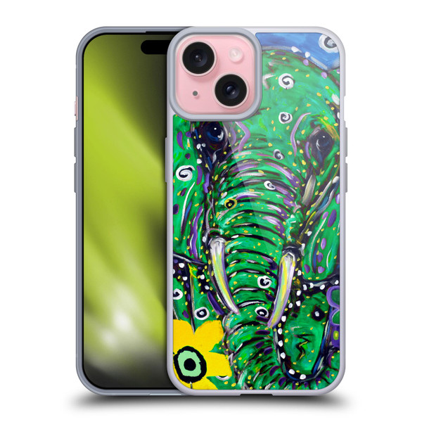 Mad Dog Art Gallery Animals Elephant Soft Gel Case for Apple iPhone 15