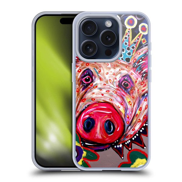 Mad Dog Art Gallery Animals Missy Pig Soft Gel Case for Apple iPhone 15 Pro