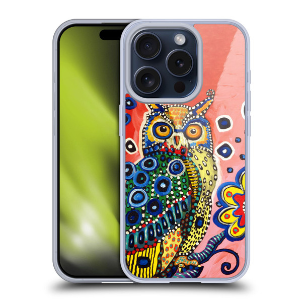 Mad Dog Art Gallery Animals Owl Soft Gel Case for Apple iPhone 15 Pro