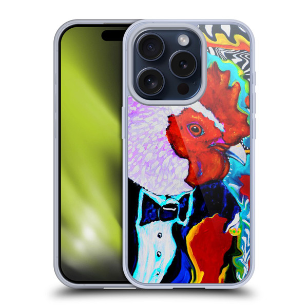 Mad Dog Art Gallery Animals Rooster Soft Gel Case for Apple iPhone 15 Pro