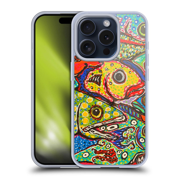Mad Dog Art Gallery Assorted Designs Many Mad Fish Soft Gel Case for Apple iPhone 15 Pro