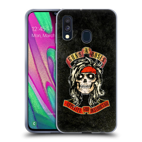 Guns N' Roses Vintage McKagan Soft Gel Case for Samsung Galaxy A40 (2019)