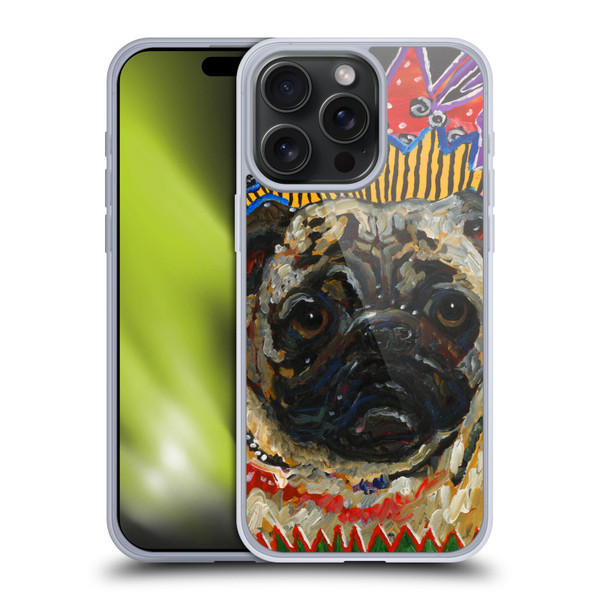 Mad Dog Art Gallery Dogs Pug Soft Gel Case for Apple iPhone 15 Pro Max