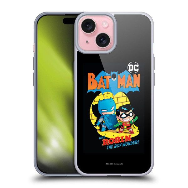 Super Friends DC Comics Toddlers Comic Covers Batman And Robin Soft Gel Case for Apple iPhone 15
