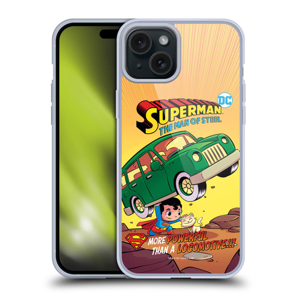 Super Friends DC Comics Toddlers Comic Covers Superman 1 Soft Gel Case for Apple iPhone 15 Plus