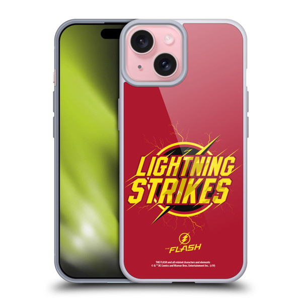 The Flash TV Series Graphics Lightning Strikes Soft Gel Case for Apple iPhone 15
