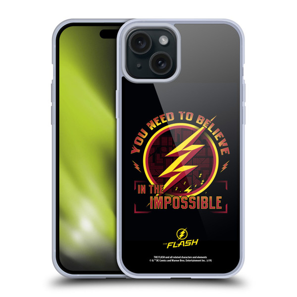 The Flash TV Series Graphics Believe Soft Gel Case for Apple iPhone 15 Plus & MagSafe