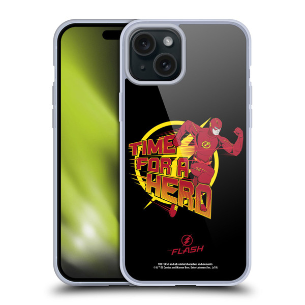 The Flash TV Series Graphics Barry Hero Soft Gel Case for Apple iPhone 15 Plus