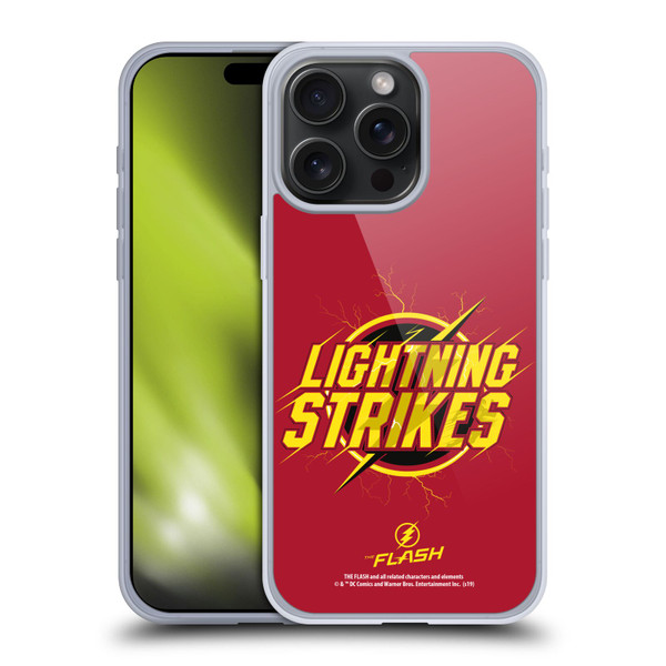 The Flash TV Series Graphics Lightning Strikes Soft Gel Case for Apple iPhone 15 Pro Max & MagSafe