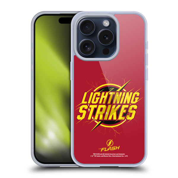 The Flash TV Series Graphics Lightning Strikes Soft Gel Case for Apple iPhone 15 Pro & MagSafe