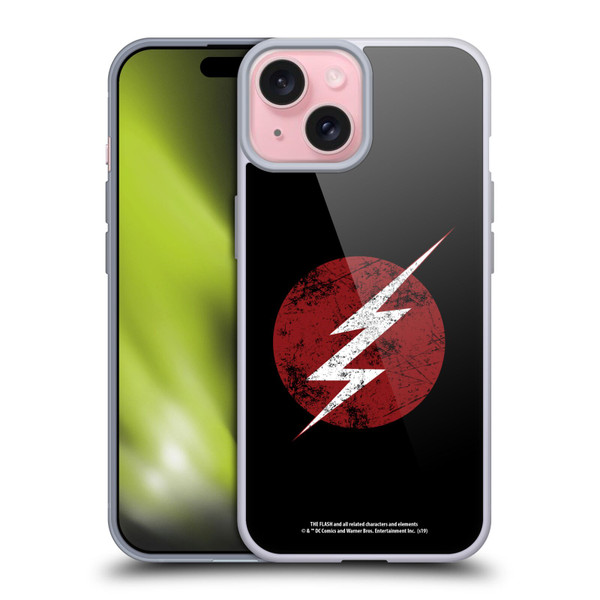 The Flash TV Series Logos Distressed Look Soft Gel Case for Apple iPhone 15