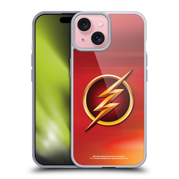 The Flash TV Series Logos Red Soft Gel Case for Apple iPhone 15
