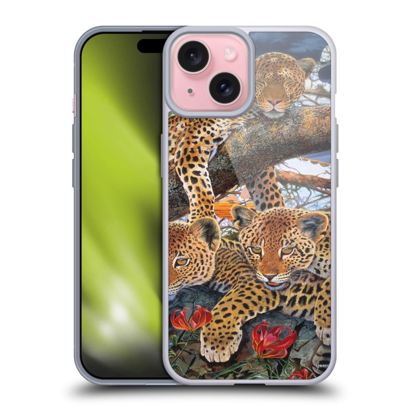Graeme Stevenson Wildlife Leopard Soft Gel Case for Apple iPhone 15