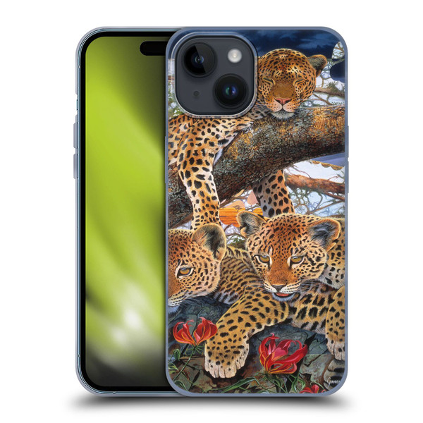 Graeme Stevenson Wildlife Leopard Soft Gel Case for Apple iPhone 15
