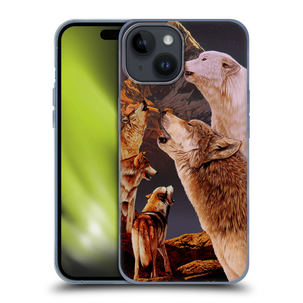 Graeme Stevenson Wildlife Wolves 2 Soft Gel Case for Apple iPhone 15