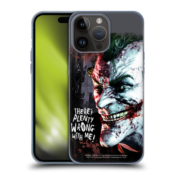 Batman Arkham City Graphics Joker Wrong With Me Soft Gel Case for Apple iPhone 15 Pro Max