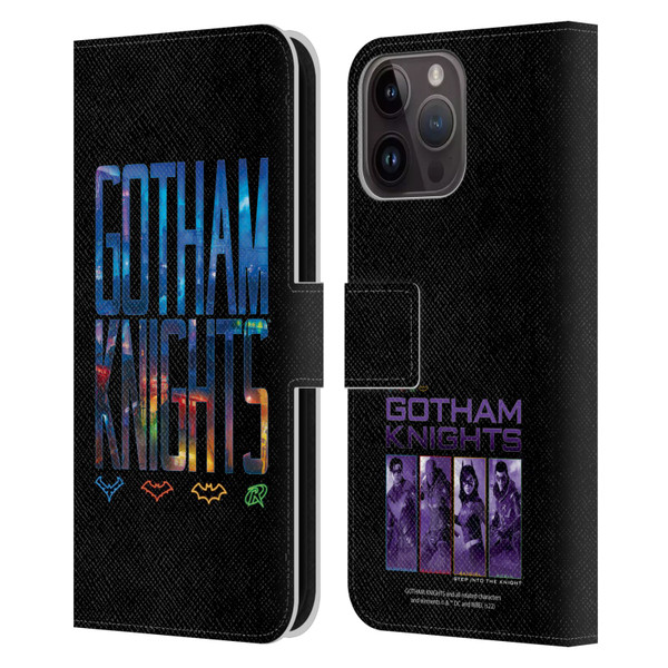 Gotham Knights Character Art Logo Leather Book Wallet Case Cover For Apple iPhone 15 Pro Max