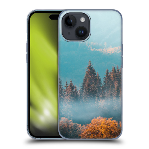Patrik Lovrin Magical Foggy Landscape Autumn Forest Soft Gel Case for Apple iPhone 15