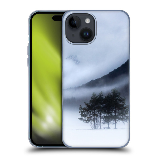 Patrik Lovrin Magical Foggy Landscape Fog, Mountains And A Tree Soft Gel Case for Apple iPhone 15