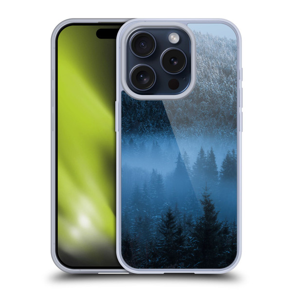Patrik Lovrin Magical Foggy Landscape Magical Fog Over Snowy Forest Soft Gel Case for Apple iPhone 15 Pro