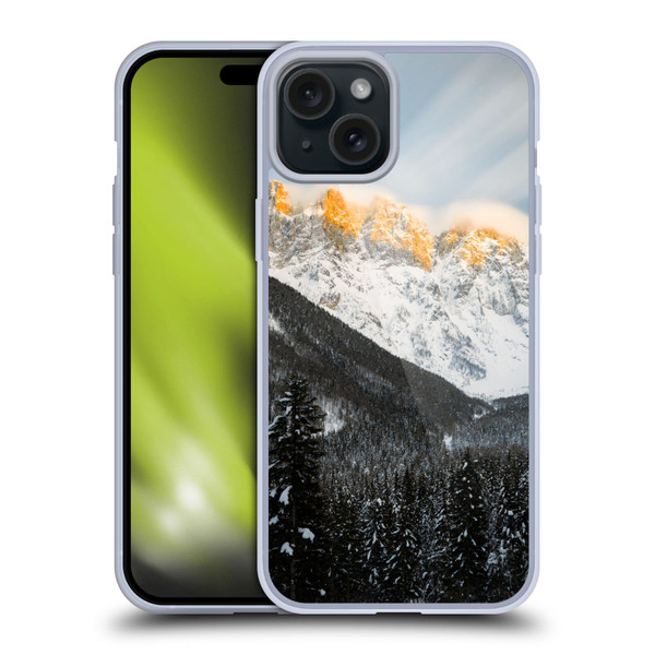 Patrik Lovrin Magical Sunsets Last Light On Slovenian Alps Soft Gel Case for Apple iPhone 15 Plus