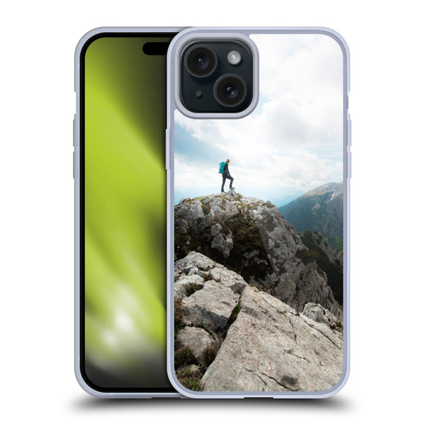 Patrik Lovrin Wanderlust Looking Over New Adventures Soft Gel Case for Apple iPhone 15 Plus