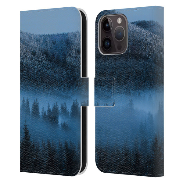 Patrik Lovrin Magical Foggy Landscape Magical Fog Over Snowy Forest Leather Book Wallet Case Cover For Apple iPhone 15 Pro Max