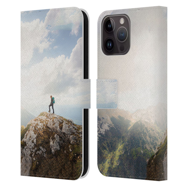 Patrik Lovrin Wanderlust Mountain Wanderer Leather Book Wallet Case Cover For Apple iPhone 15 Pro Max