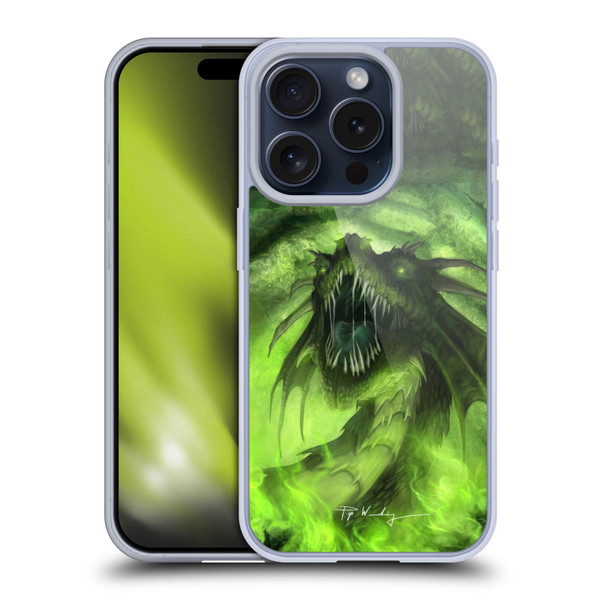 Piya Wannachaiwong Black Dragons Among Skulls Soft Gel Case for Apple iPhone 15 Pro