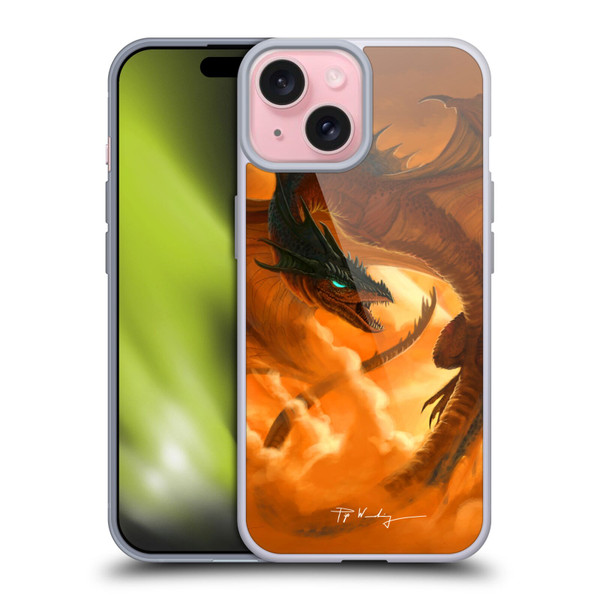 Piya Wannachaiwong Dragons Of Fire Sunrise Soft Gel Case for Apple iPhone 15