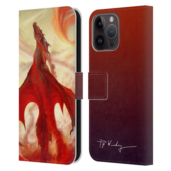 Piya Wannachaiwong Dragons Of Fire Mighty Leather Book Wallet Case Cover For Apple iPhone 15 Pro Max