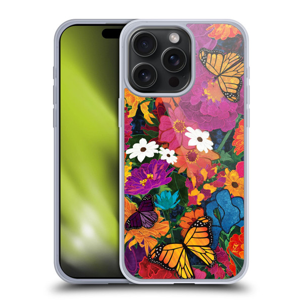 Suzan Lind Butterflies Flower Collage Soft Gel Case for Apple iPhone 15 Pro Max