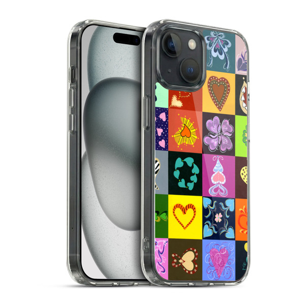 Suzan Lind Colours & Patterns Heart Quilt Soft Gel Case for Apple iPhone 15 & MagSafe
