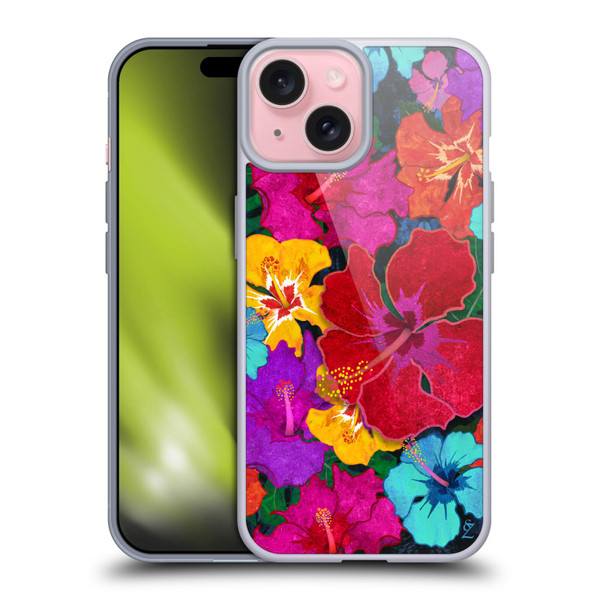 Suzan Lind Colours & Patterns Tropical Hibiscus Soft Gel Case for Apple iPhone 15