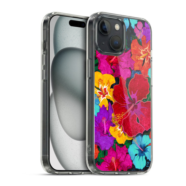 Suzan Lind Colours & Patterns Tropical Hibiscus Soft Gel Case for Apple iPhone 15 & MagSafe