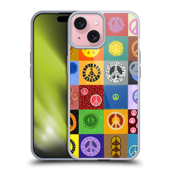 Suzan Lind Colours & Patterns Peace Quilt Soft Gel Case for Apple iPhone 15