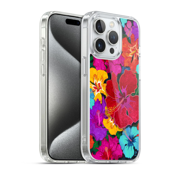 Suzan Lind Colours & Patterns Tropical Hibiscus Soft Gel Case for Apple iPhone 15 Pro & MagSafe