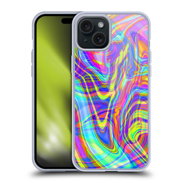 Suzan Lind Marble Illusion Rainbow Soft Gel Case for Apple iPhone 15 Plus