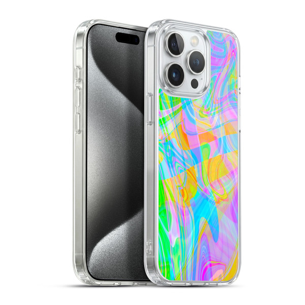 Suzan Lind Marble Abstract Rainbow Soft Gel Case for Apple iPhone 15 Pro Max & MagSafe