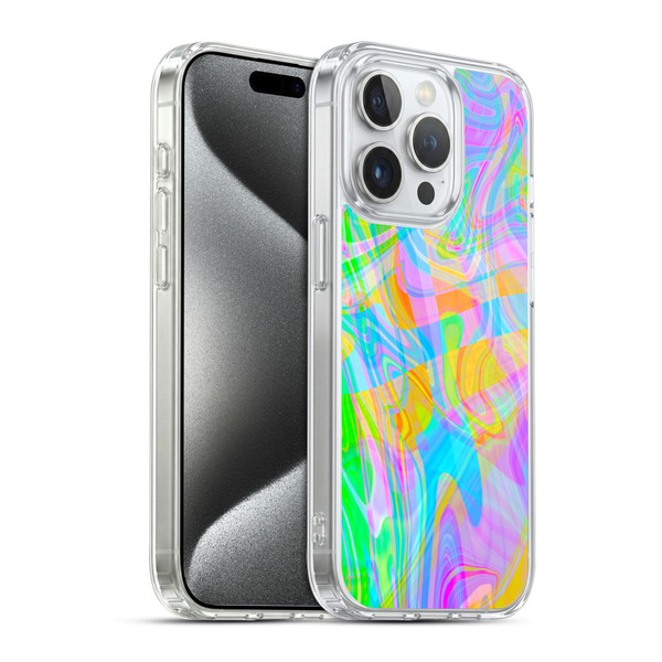 Suzan Lind Marble Abstract Rainbow Soft Gel Case for Apple iPhone 15 Pro & MagSafe