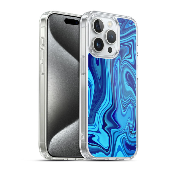 Suzan Lind Marble Blue Soft Gel Case for Apple iPhone 15 Pro & MagSafe