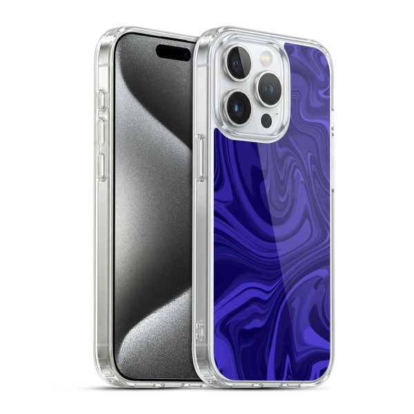 Suzan Lind Marble Indigo Soft Gel Case for Apple iPhone 15 Pro & MagSafe