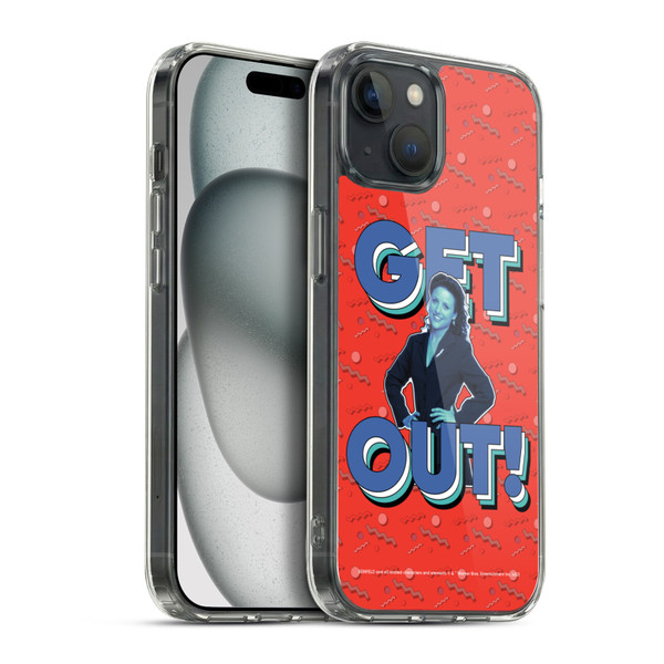Seinfeld Graphics Get Out! Soft Gel Case for Apple iPhone 15 Plus & MagSafe