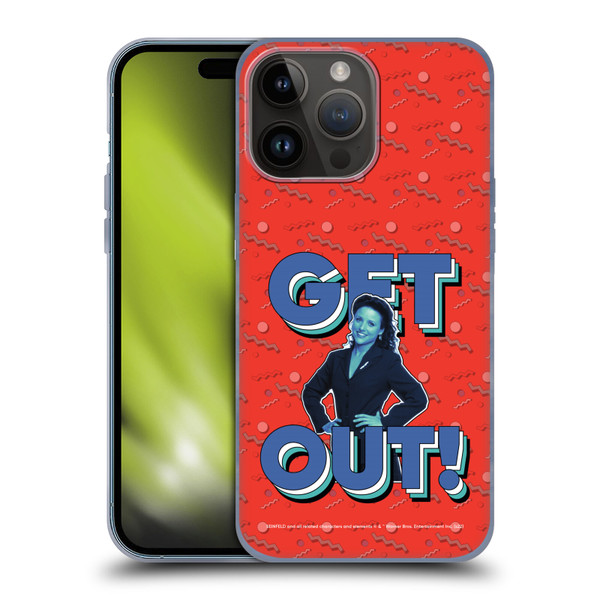 Seinfeld Graphics Get Out! Soft Gel Case for Apple iPhone 15 Pro Max